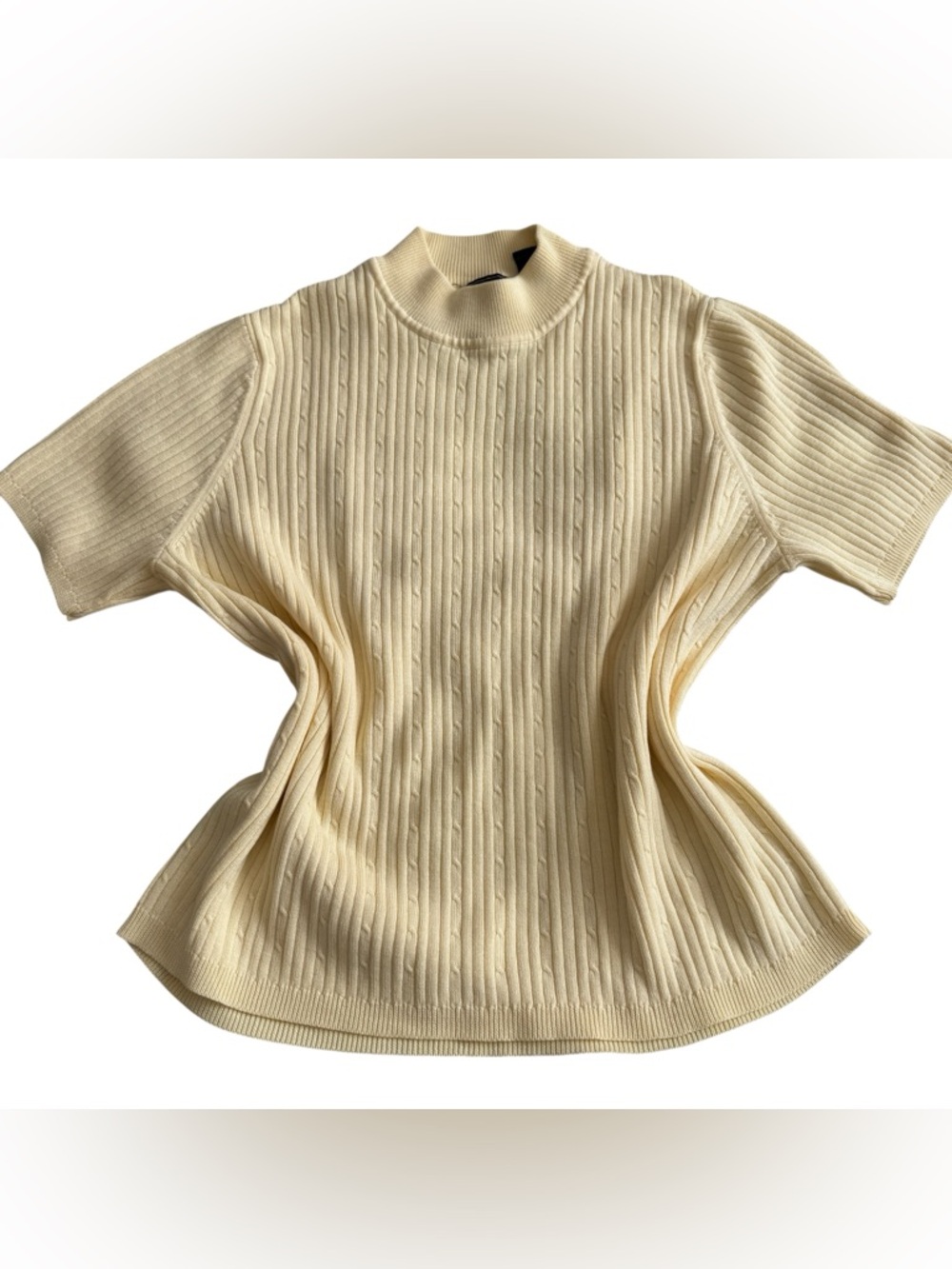 Women's Yellow Ribbed Knit Sweater Top